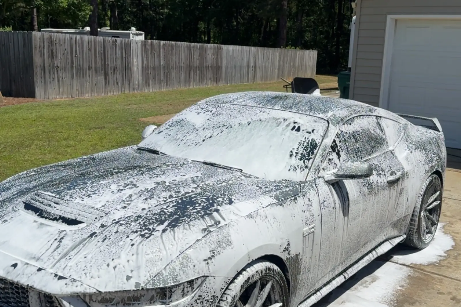 Mustang GT paint before correction, swirls visible